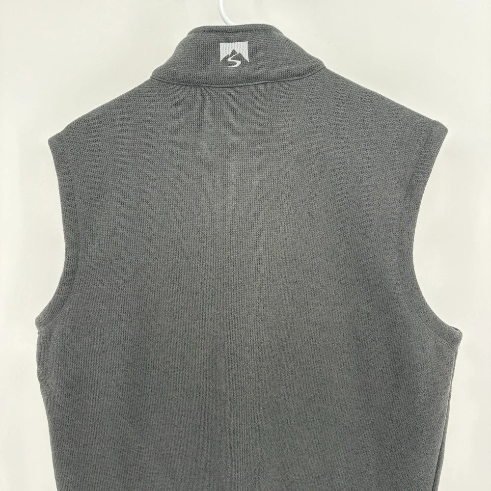 Storm Creek Mens Med Gray Full Zip Knit Sweater  Vest Utilty Golf Tech New‎